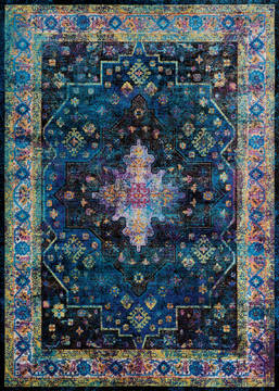 Couristan GYPSY Blue Rectangle 8x10 ft Polypropylene Carpet 126796