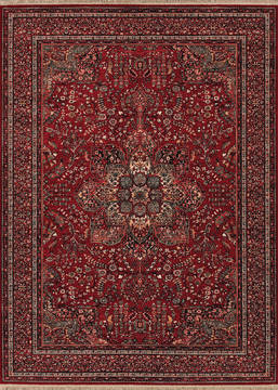 Couristan KASHIMAR Red Rectangle 3x5 ft Power Loomed Carpet 126970