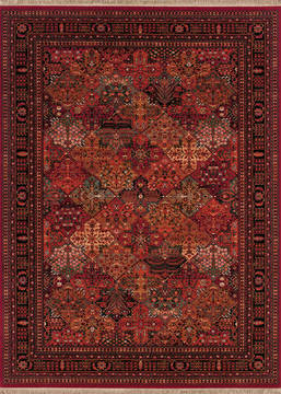 Couristan KASHIMAR Red Rectangle 3x5 ft Power Loomed Carpet 126977