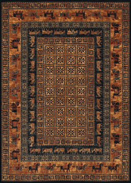 Couristan OLD WORLD CLASSIC Brown Runner 6 to 9 ft Power Loomed Carpet 127640