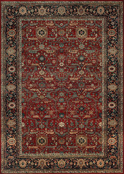 Couristan OLD WORLD CLASSIC Red Rectangle 4x6 ft Power Loomed Carpet 127653
