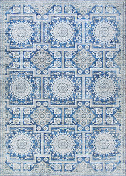Couristan PASHA Blue Rectangle 5x8 ft Polyester Carpet 127757