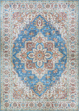 Couristan PASHA Blue Runner 6 to 9 ft Polyester Carpet 127760
