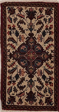 Persian Heriz Beige Rectangle 2x4 ft Wool Carpet 13134