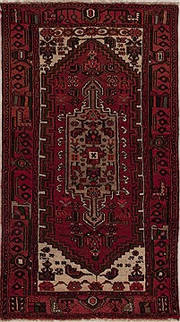 Persian Hamedan Red Rectangle 3x5 ft Wool Carpet 13214