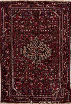 Persian Hamedan Red Rectangle 3x5 ft Wool Carpet 13339