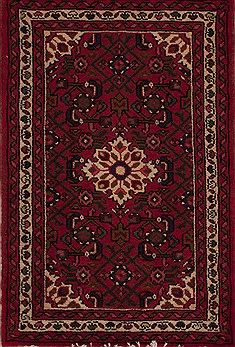 Persian Hamedan Red Rectangle 2x3 ft Wool Carpet 13459