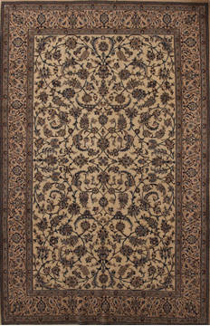 Persian Nain Beige Rectangle 7x10 ft Wool Carpet 13844
