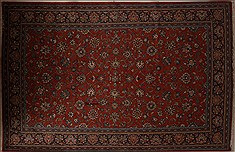 Persian sarouk Red Rectangle 7x10 ft Wool Carpet 13851