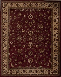 Pakistani Pishavar Red Rectangle 9x12 ft Wool Carpet 13881