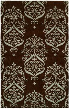 Kalaty GRAMERCY Brown Rectangle 6x9 ft Wool and Silkette Carpet 133017