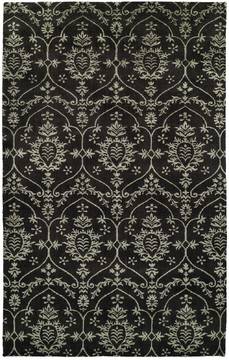 Kalaty GRAMERCY Black Rectangle 2x3 ft Wool and Silkette Carpet 133020