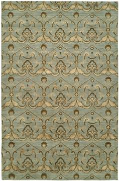 Kalaty GRAMERCY Green Rectangle 2x3 ft Wool and Silkette Carpet 133085