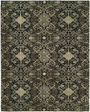 Kalaty GRAMERCY Black Runner 10 to 12 ft Wool and Silkette Carpet 133097