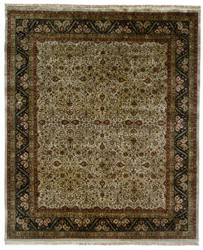 Kalaty MAJESTIC Beige Rectangle 6x9 ft Wool and Silk Carpet 133369