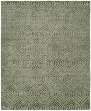 Kalaty ORIGINS Green Rectangle 2x3 ft Wool and Silkette Carpet 133550