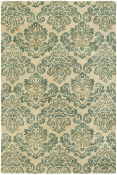 Kalaty SEVILLE Green Rectangle 4x6 ft Wool and Silkette Carpet 135035