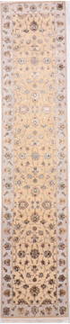 Indian Jaipur Yellow Runner 10 to 12 ft Wool and Raised Silk Carpet 135696