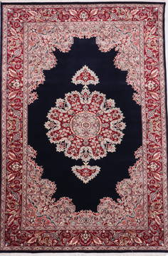 Indian Mahi Blue Rectangle 7x10 ft Wool Carpet 135738