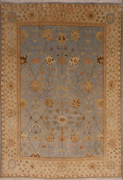 Oushak Blue Hand Knotted 8'10" X 11'7"  Area Rug 301-135851