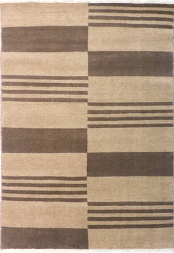 Modern Beige Hand Knotted 4'0" X 5'10"  Area Rug 904-135968