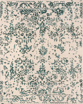 Overdyed Green Hand Made 6'6" X 9'9"  Area Rug 902-136067