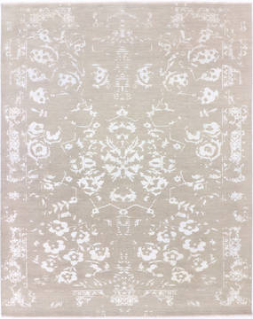 Modern Grey Hand Knotted 8'0" X 10'0"  Area Rug 904-136244