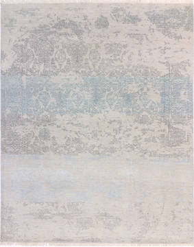 Modern Grey Hand Knotted 7'10" X 10'1"  Area Rug 904-136259