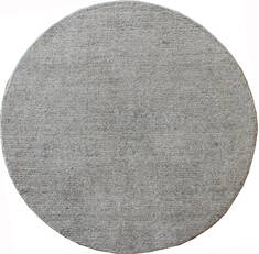 Indian Modern Grey Round 5 to 6 ft Bamboo Silk Carpet 137532