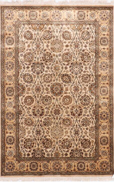 Jaipur Beige Hand Knotted 4'0" X 6'2"  Area Rug 905-137540