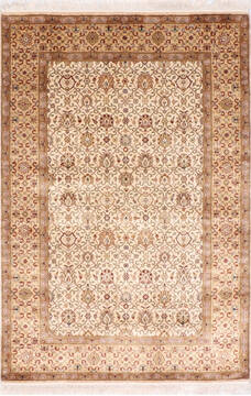 Jaipur White Hand Knotted 4'1" X 6'2"  Area Rug 905-137541
