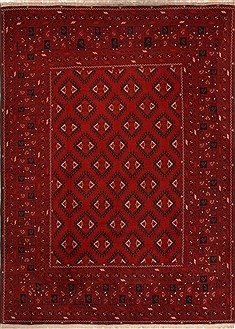 Pakistani Khan Mohammadi Red Rectangle 8x11 ft Wool Carpet 14176