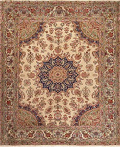 Persian Kerman Beige Rectangle 9x12 ft Wool Carpet 14181
