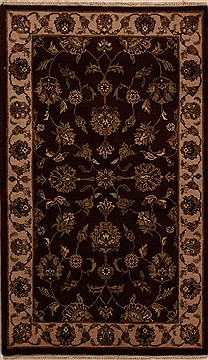 Agra Red Hand Knotted 3'1" X 5'0"  Area Rug 251-14192