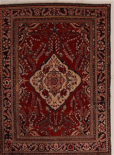 Persian Lilihan Red Rectangle 8x10 ft Wool Carpet 14229