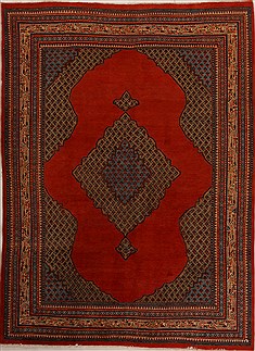 Persian Mahal Red Rectangle 8x11 ft Wool Carpet 14234
