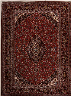 Persian Kashan Red Rectangle 9x12 ft Wool Carpet 14237