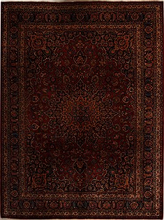 Persian Mashad Red Rectangle 10x13 ft Wool Carpet 14251