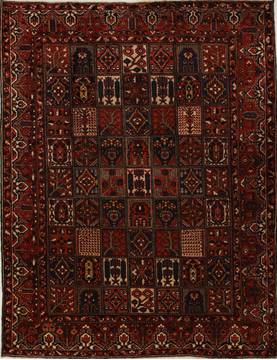 Persian Bakhtiar Multicolor Rectangle 10x13 ft Wool Carpet 14259