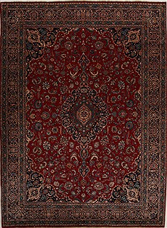 Mashad Red Hand Knotted 9'6" X 13'3"  Area Rug 251-14285
