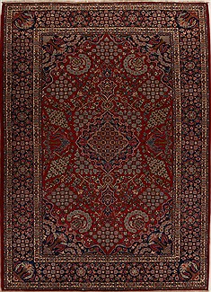 Persian Najaf-abad Red Rectangle 9x12 ft Wool Carpet 14288
