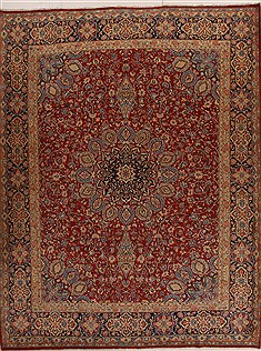 Persian Kerman Red Rectangle 10x13 ft Wool Carpet 14297