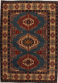 Pakistani Kazak Blue Rectangle 9x12 ft Wool Carpet 14312