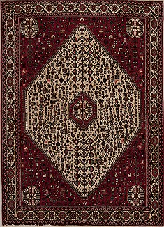 Persian Abadeh Beige Rectangle 5x7 ft Wool Carpet 14318