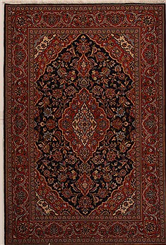 Persian Kashan Blue Rectangle 5x7 ft Wool Carpet 14340