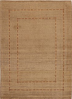 Persian Gabbeh Beige Rectangle 5x7 ft Wool Carpet 14355