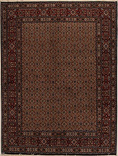 Mood Beige Hand Knotted 4'11" X 6'5"  Area Rug 251-14360