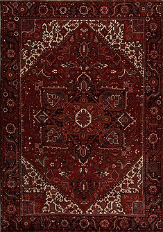 Persian Heriz Red Rectangle 8x11 ft Wool Carpet 14410