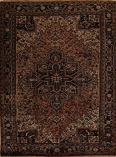 Persian Heriz Brown Rectangle 8x11 ft Wool Carpet 14413