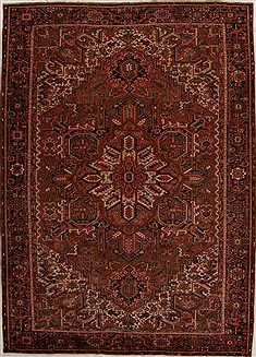 Persian Heriz Red Rectangle 8x11 ft Wool Carpet 14414